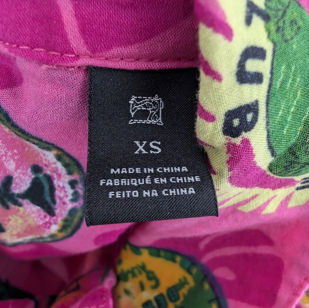 💘 Rare Scotch & Soda Maison Scotch Pink Hawaiian Long Sleeve Oversize Button Up - Picture 8 of 10